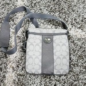 Silver Gray Coach Crossbody Bag
